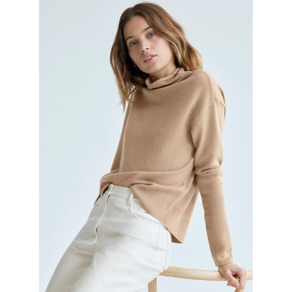 Aritzia WILFRED Cyprie Oak Merino Wool Dolman Mock Neck Sweater, Size XS - Picture 13 of 16